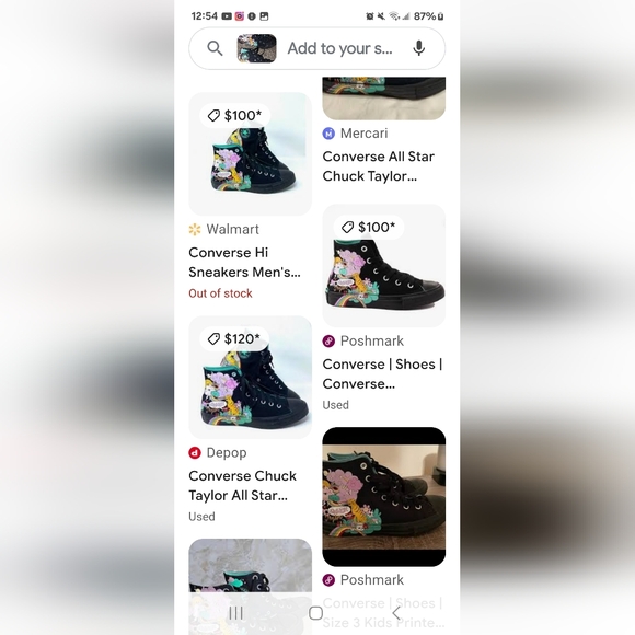 2 Youth Converse psychedelic pattern high top shoes. - Picture 8 of 8